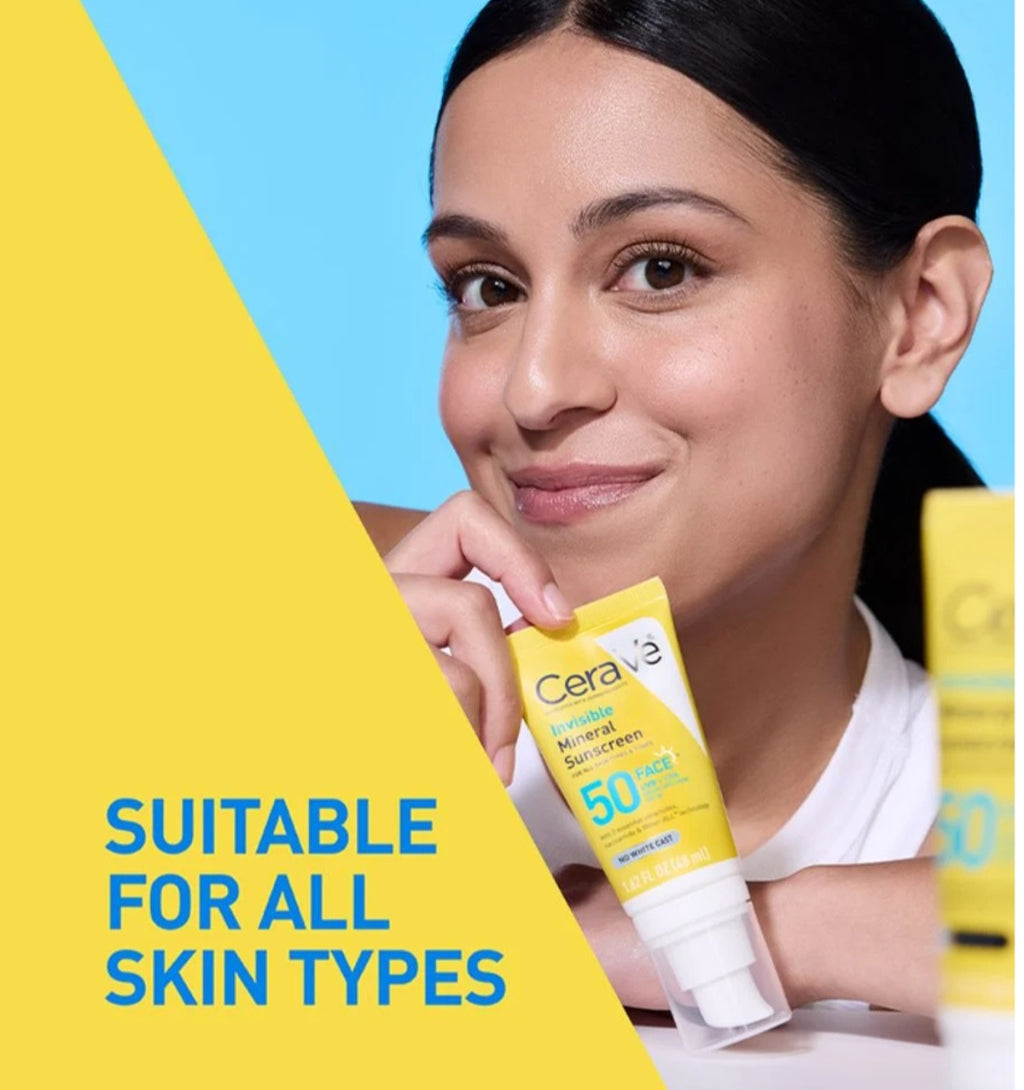 Cerave, Invisible Mineral Sunscreen SPF 50, (48ml)