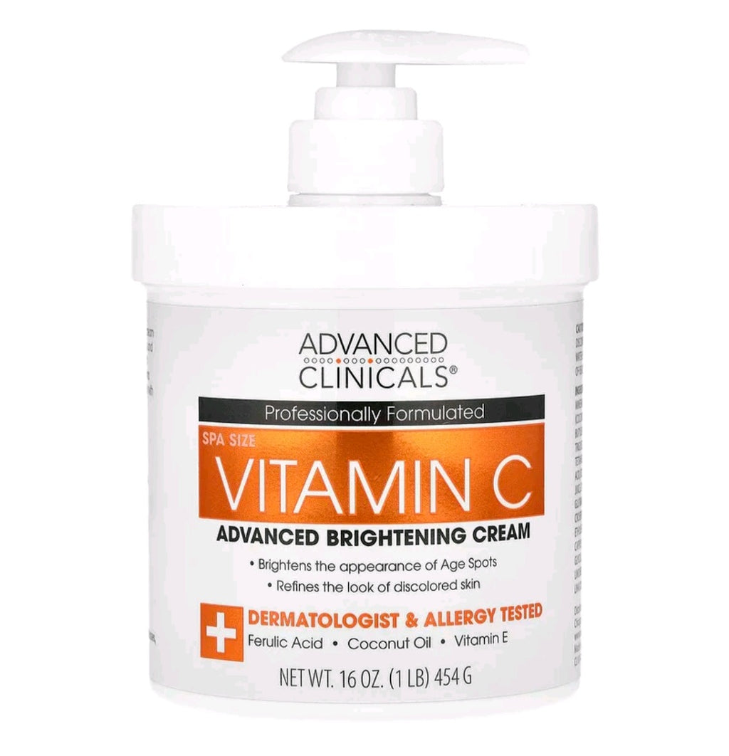 Advanced Clinicals Vitamin C, Advanced Brightening Cream, 16 oz (454 g)