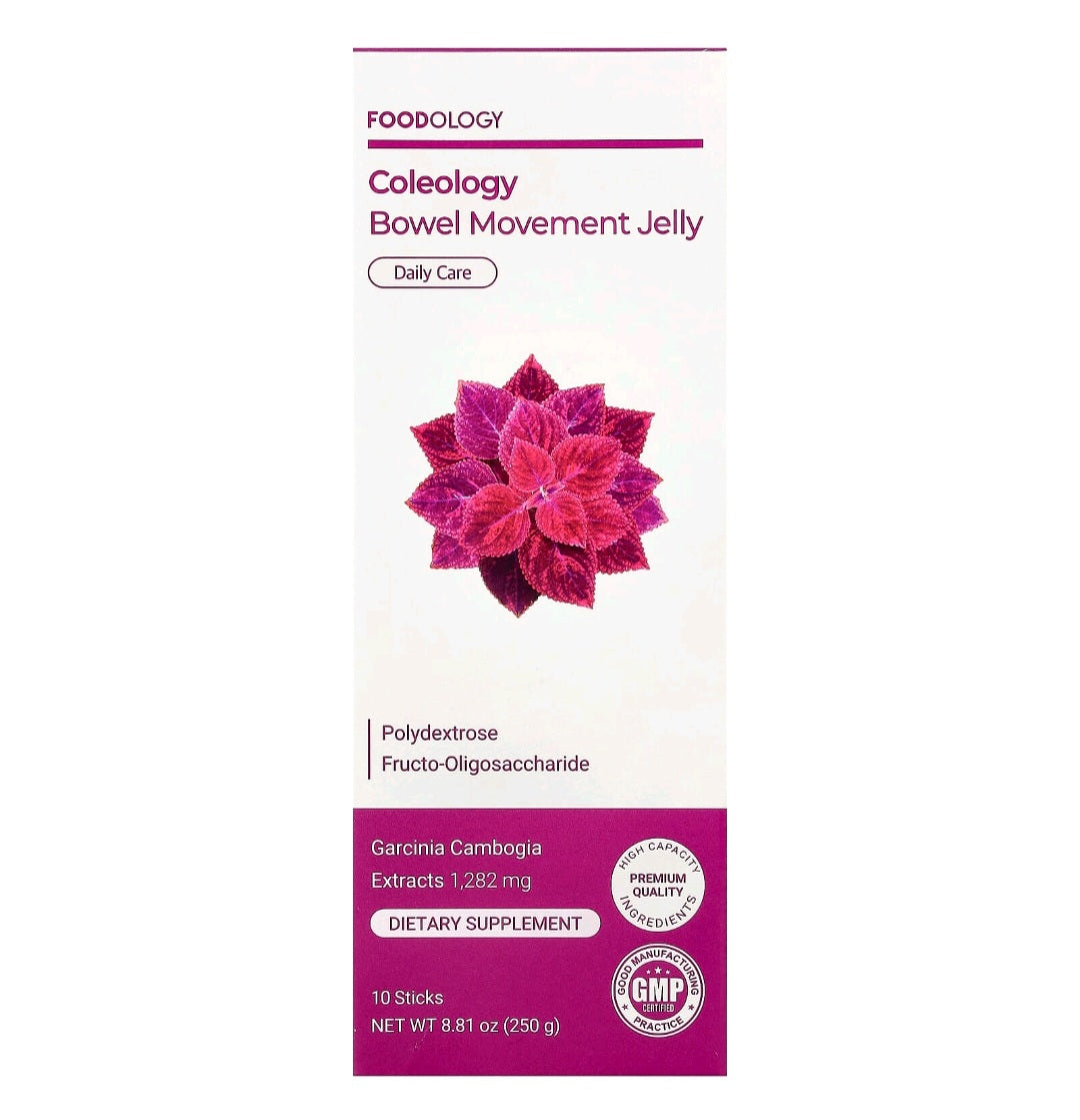 Foodology Coleology Bowel Movement, Jelly, 10 sticks, 25 g Each