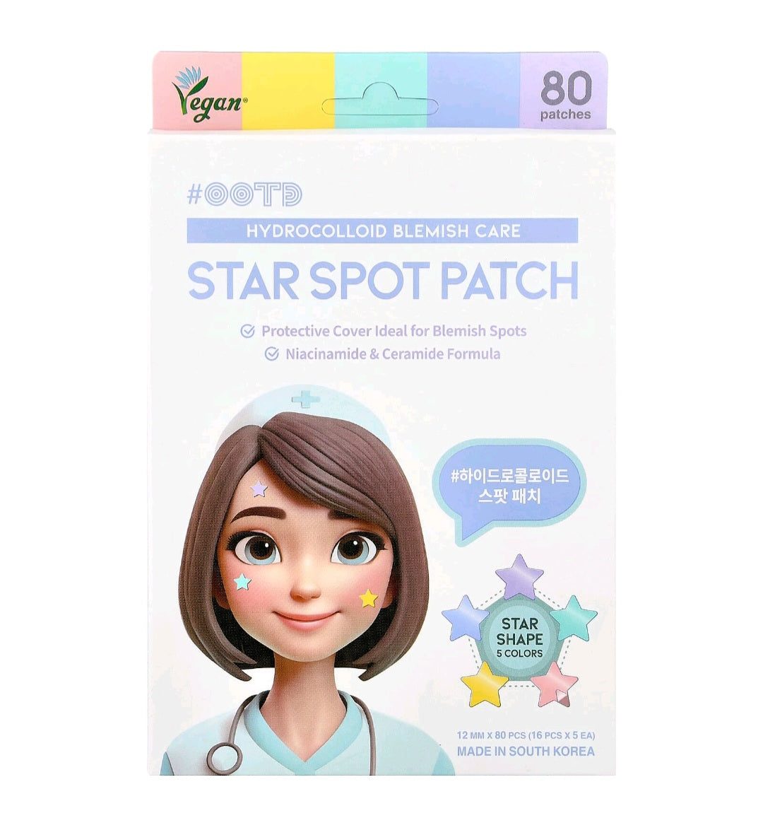 OOTD Star Spot Pacth Hydrocolloid Blemish Care. 80 Patches