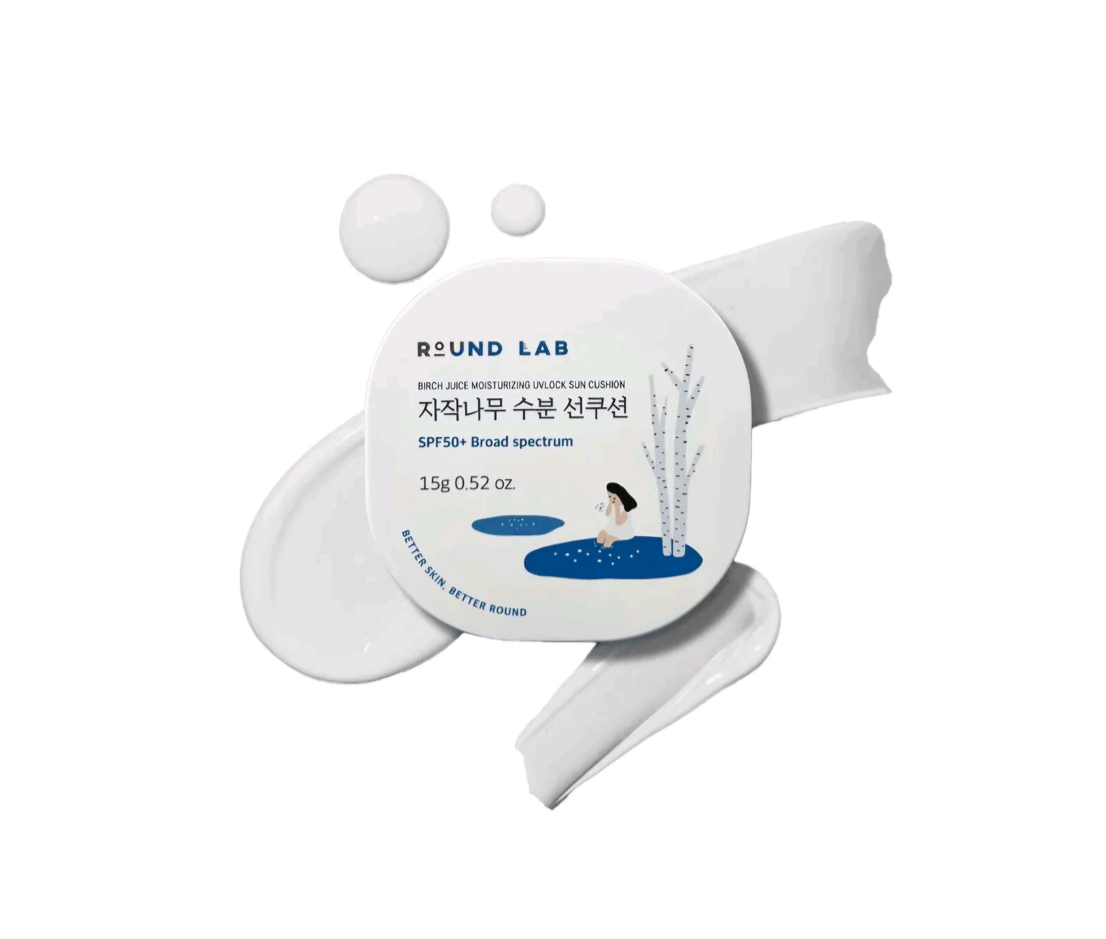 ROUND LAB Birch Juice Moisturising Sun Cushion SPF50+ PA++++ 15g