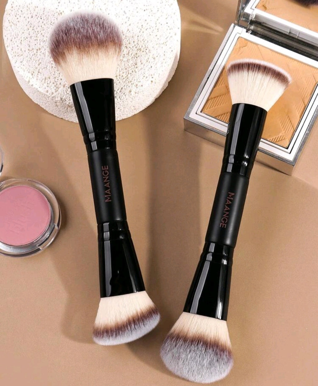 7 pieces, MAANGE dual-ended makeup brush set