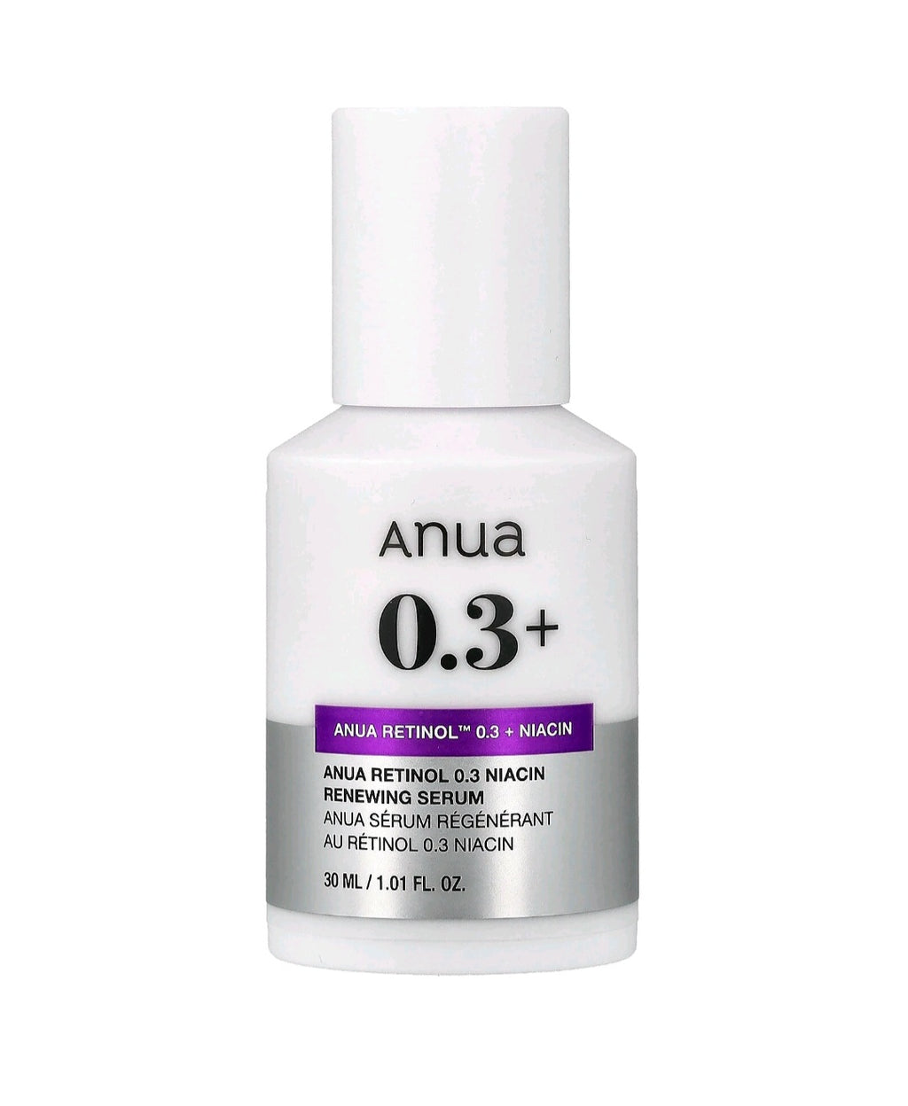 Anua
Retinol 0.3% + Niacin Renewing Serum 1. 01 fl oz (30ml)