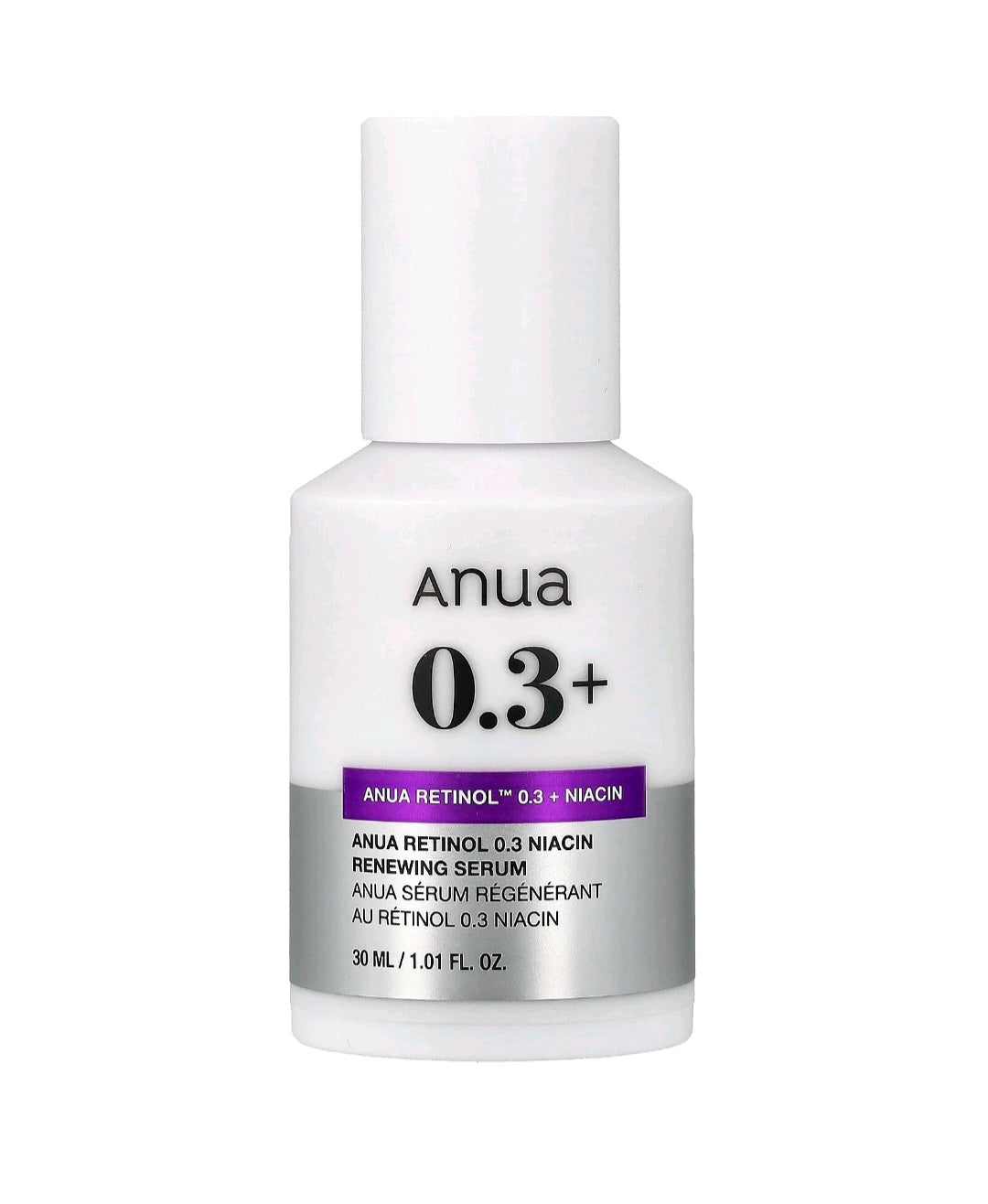Anua
Retinol 0.3% + Niacin Renewing Serum 1. 01 fl oz (30ml)
