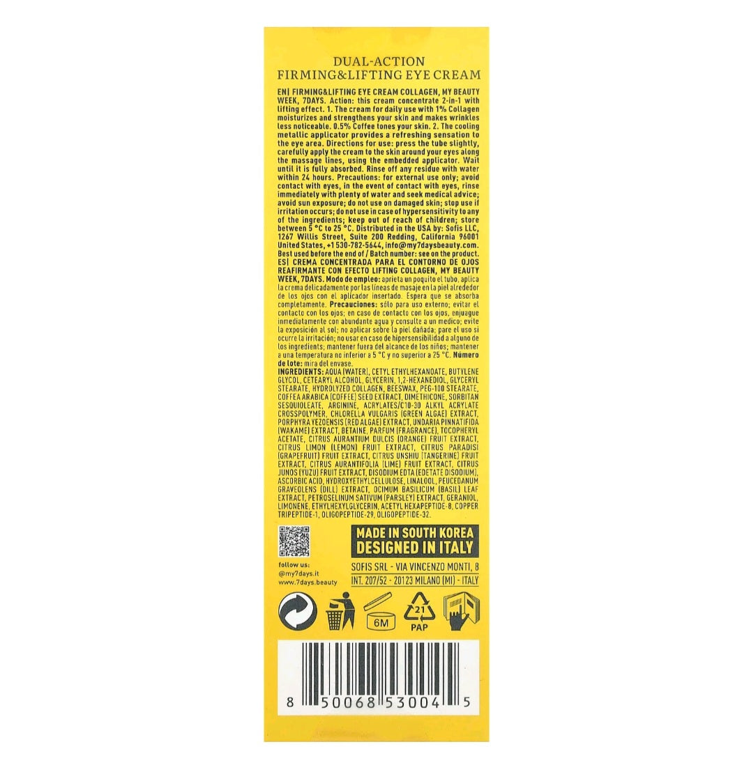 7 DAYS Beauty FIRMING & LIFT EYE  COLLAGEN Cream -18ML