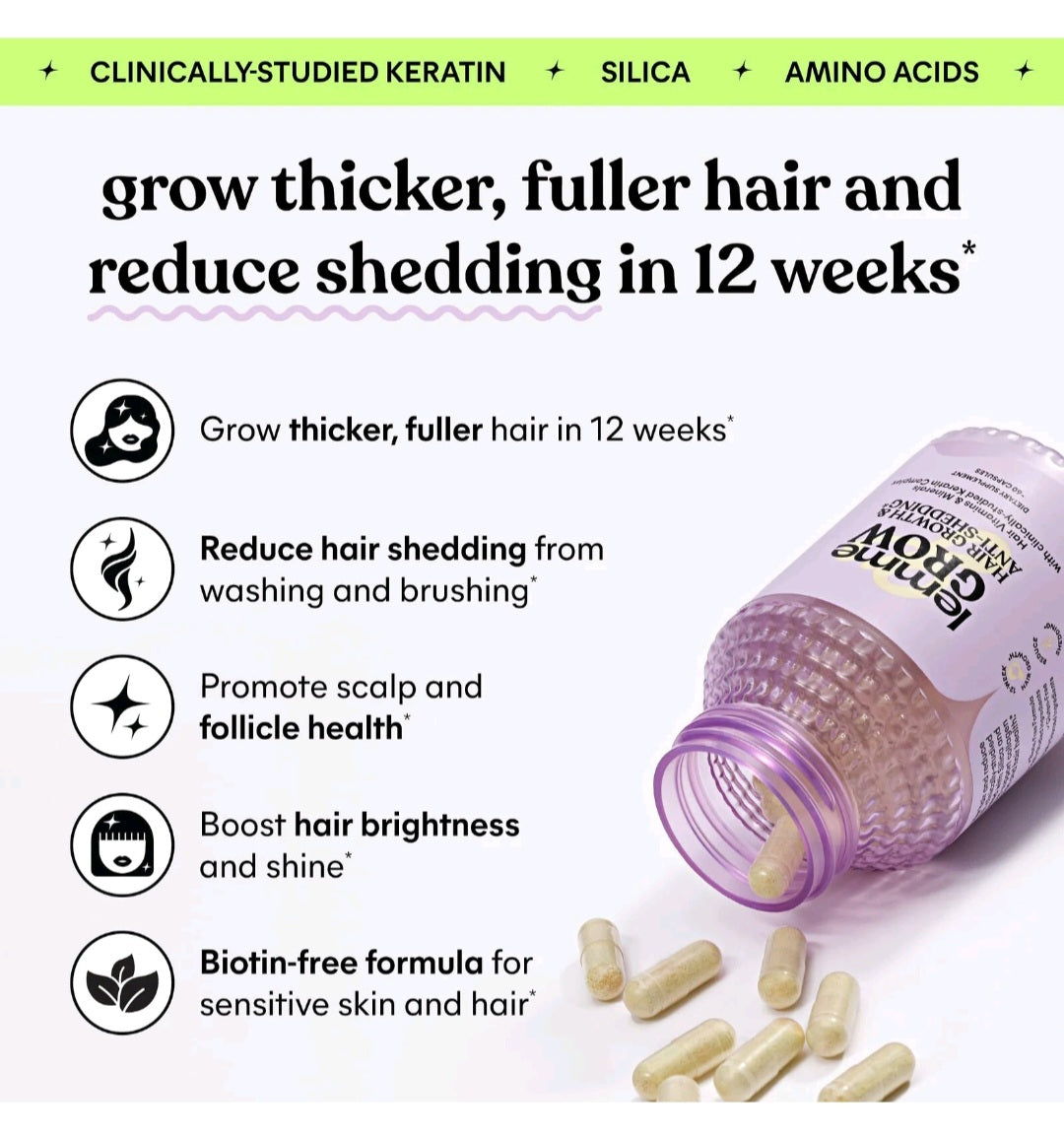 Lemme Grow Hair Growth & Anti-Shedding, 60 Caps