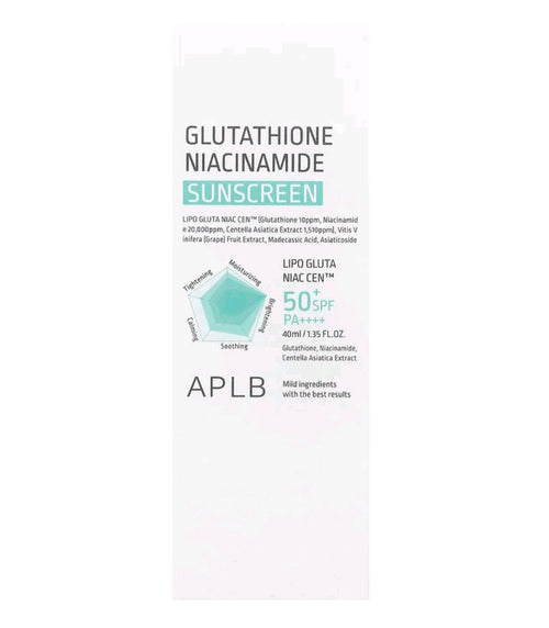 APLB Glutathione Niacinamide, Sunscreen, SPF 50+ PA ++++, 1.35 fl oz (40 ml)