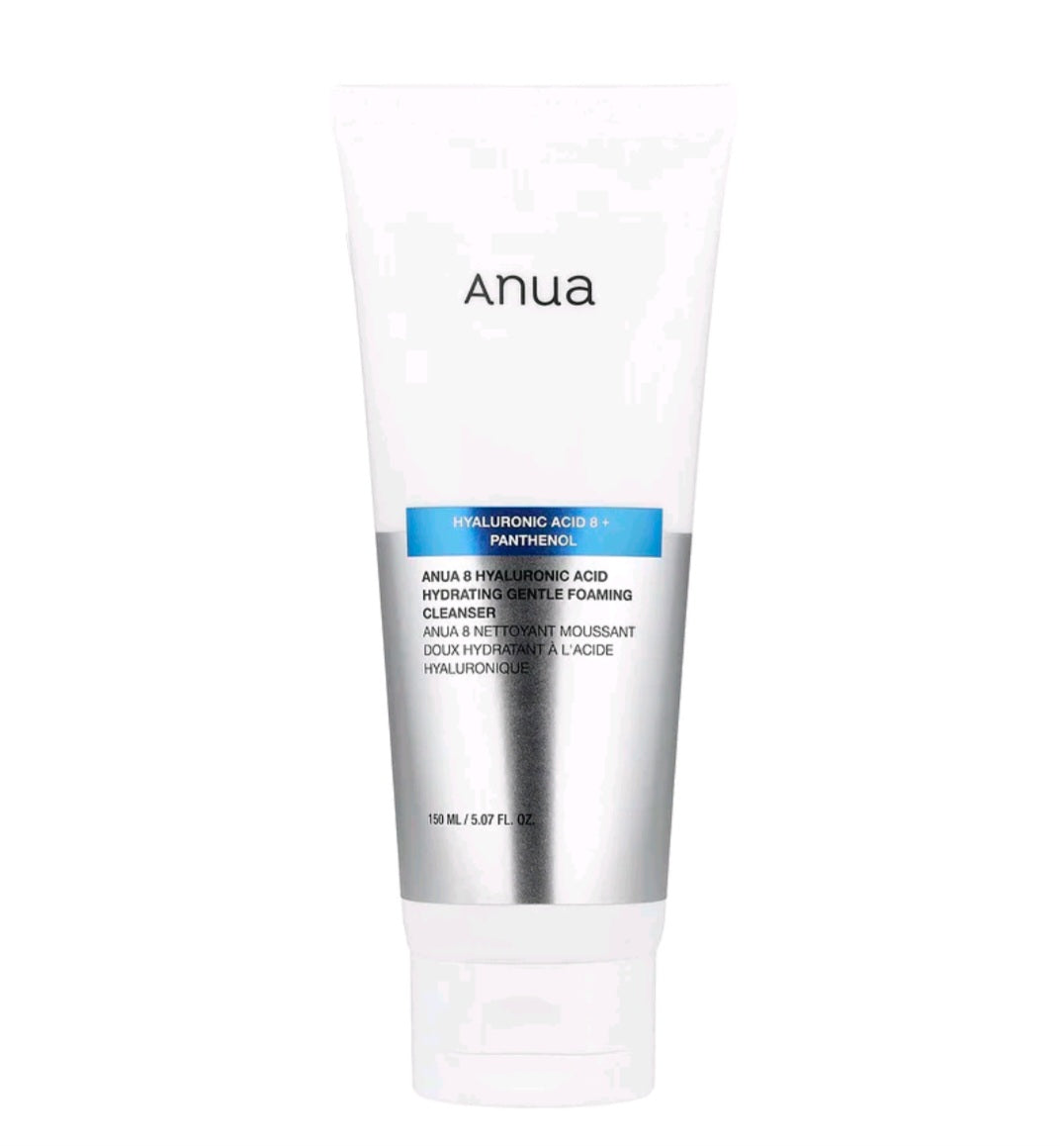 Anua 8 Hyaluronic Acid Hydrating Gentle Foaming Cleanser, 5.07 fl oz (150 ml)