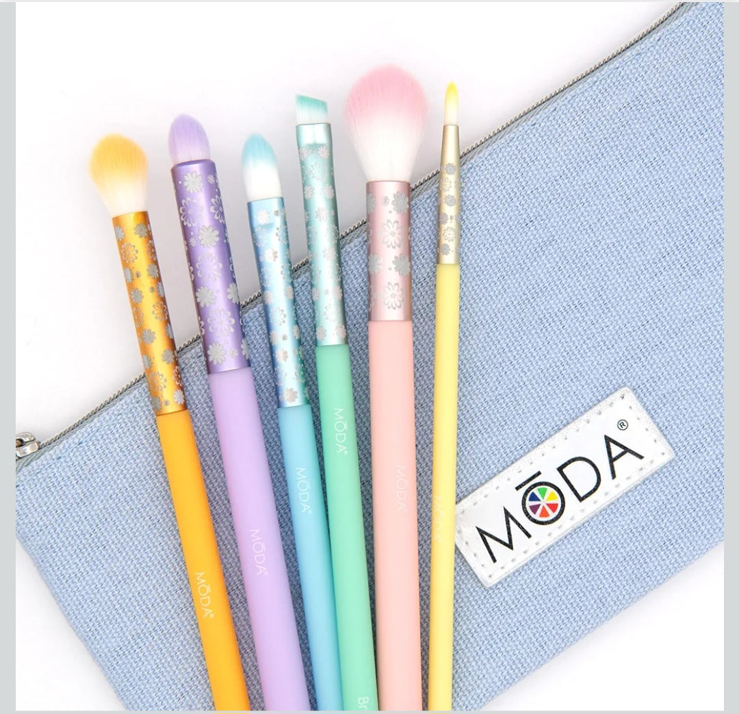 MODA Posh Pastel 7pc Delicate Eye Makeup Brush Kit