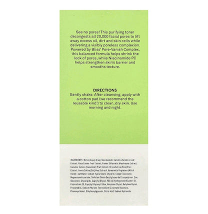 Bliss Disappearing Act Purifying Toner with Niacinamide, 10 fl oz( 295ml)