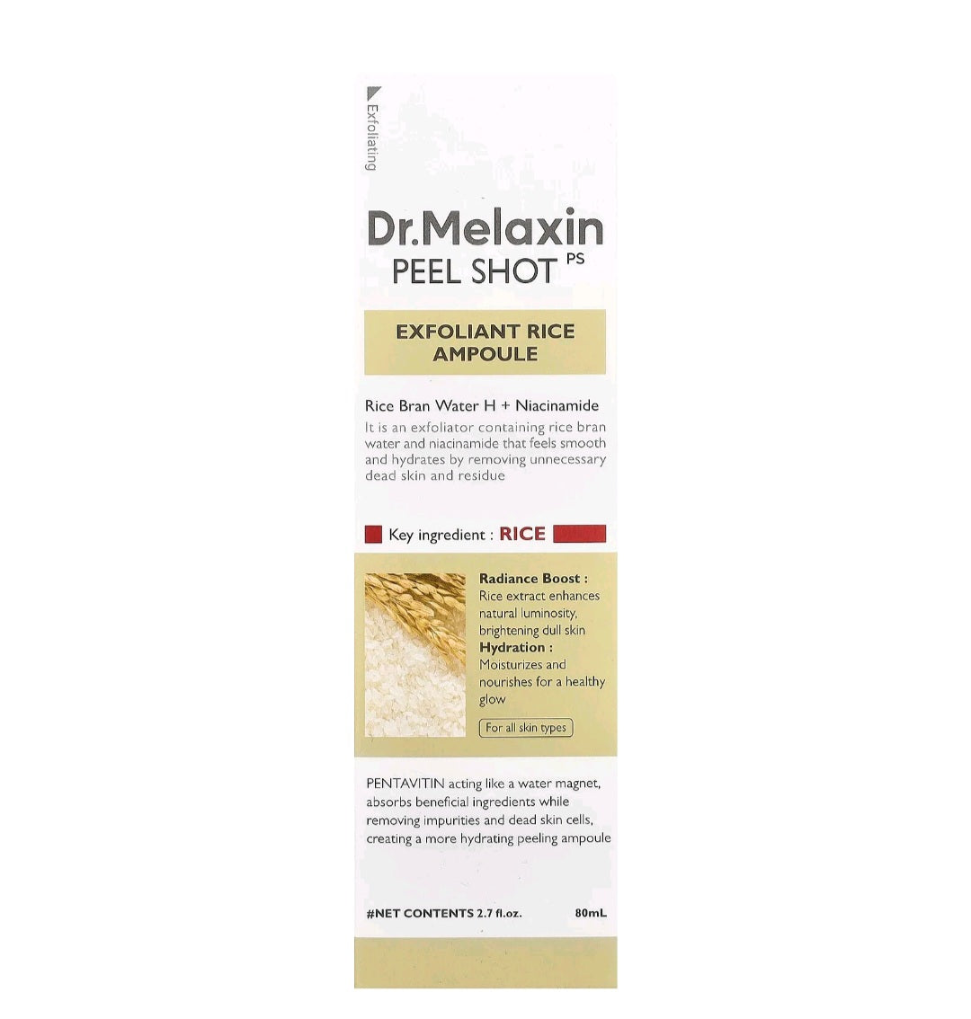 Dr.Melaxin
Peel Shot Exfoliant Rice Ampoule all skin types (80ml)