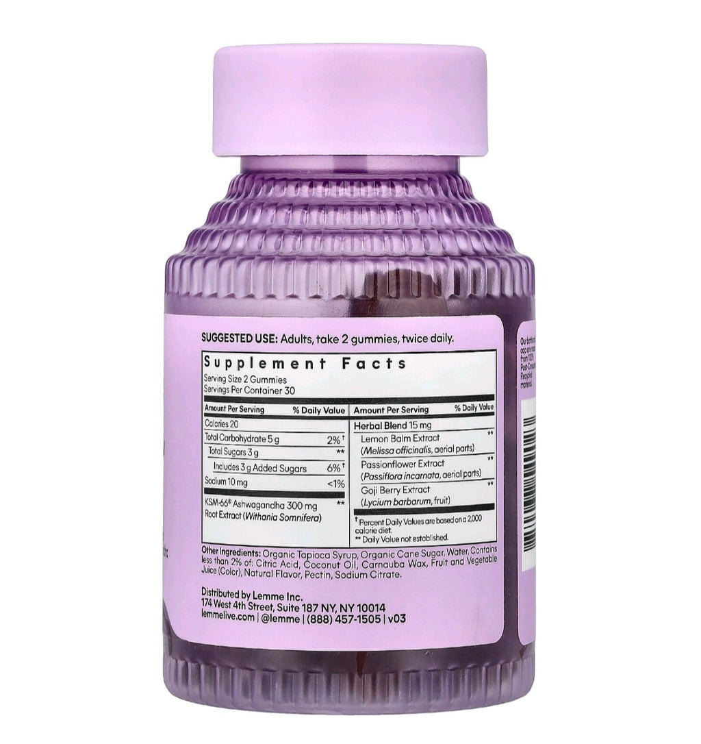 Lemme Chill De-Stress Relief Gummies – 60 Count Mixed Berry