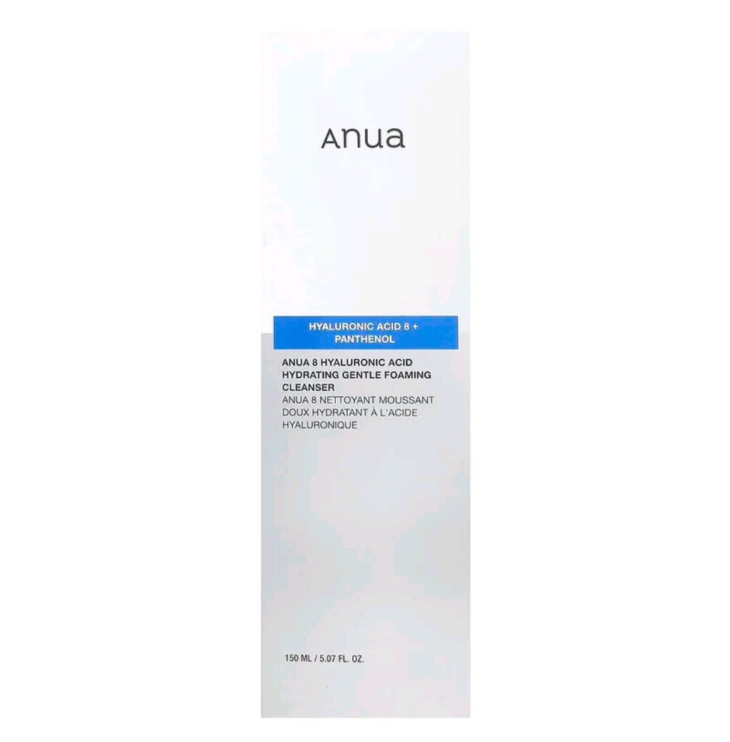 Anua 8 Hyaluronic Acid Hydrating Gentle Foaming Cleanser, 5.07 fl oz (150 ml)