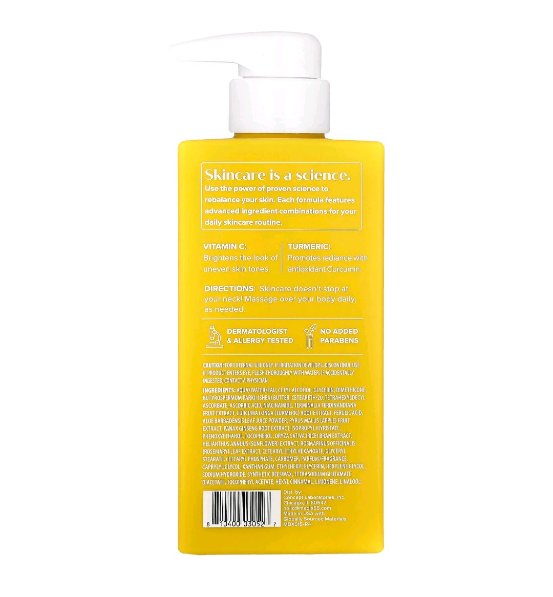 Medix 5.5 Body Treatment Cream, Vitamin C + Turmeric 15 fl oz ( 444ml)