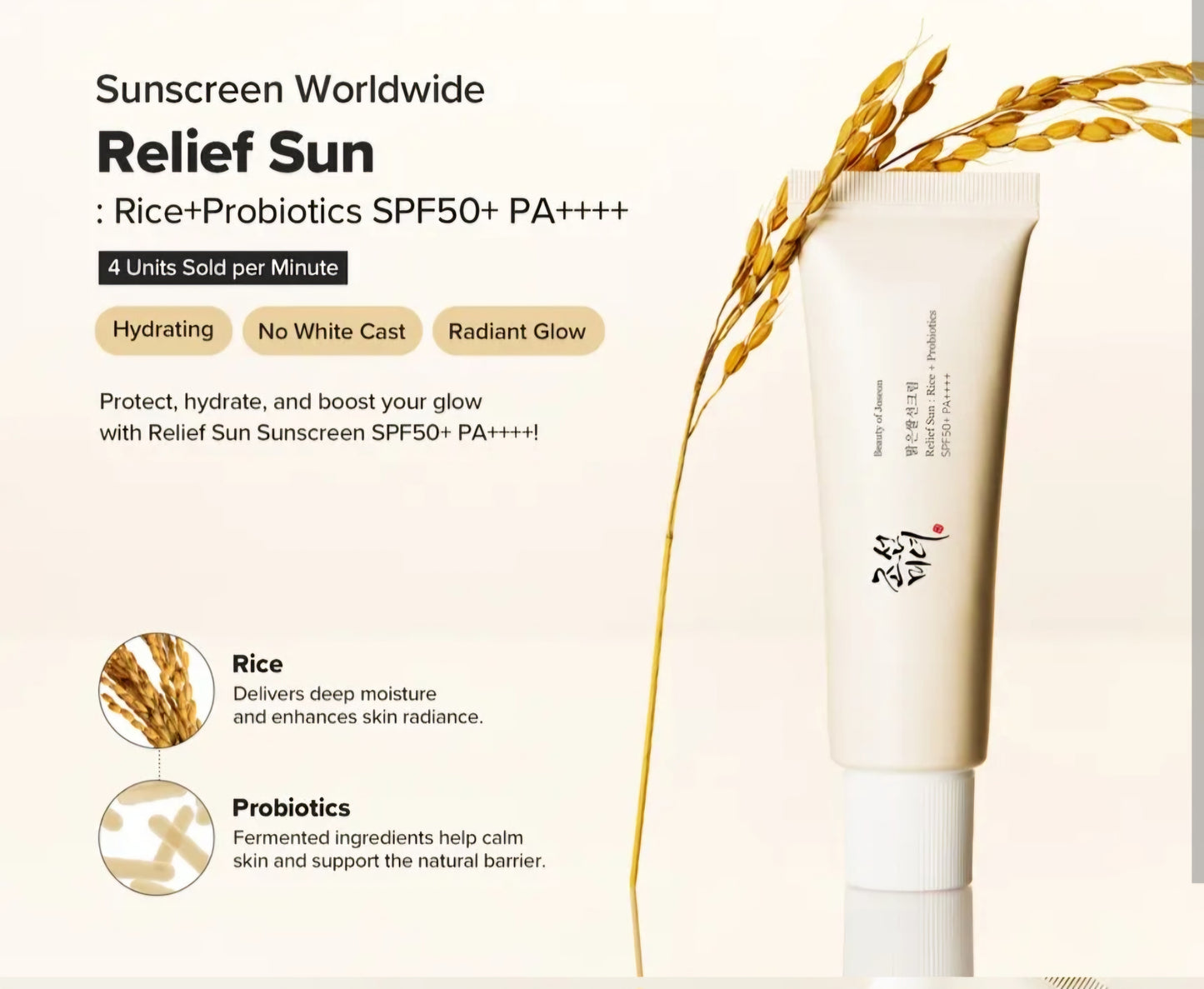 Beauty of Joseon Relief Sun Rice + Probiotics SPF50+ 50ml