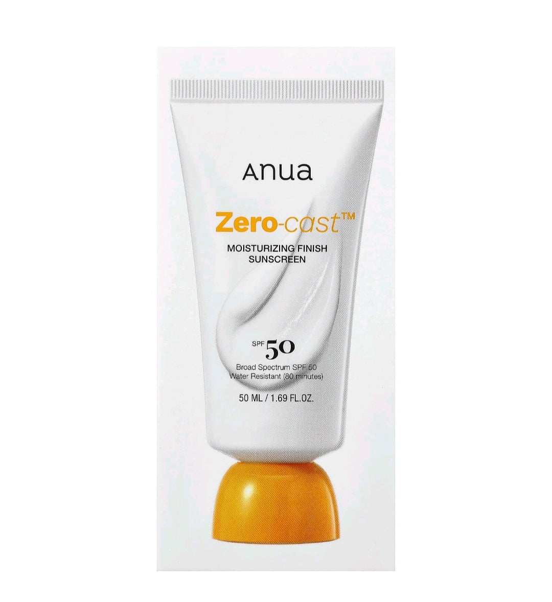 ANUA
Zero-Cast Moisturizing Finish Sunscreen - hydrates and protects 50ml