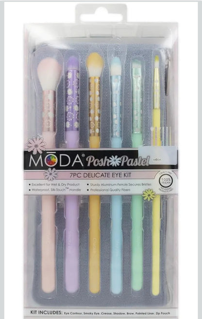 MODA Posh Pastel 7pc Delicate Eye Makeup Brush Kit