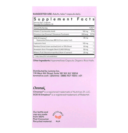 LEMME SMOOTH Cellulite Support & Skin Smoothing Capsules, 30 vegan capsules