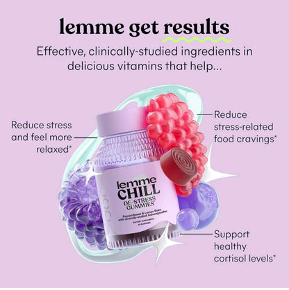 Lemme Chill De-Stress Relief Gummies – 60 Count Mixed Berry