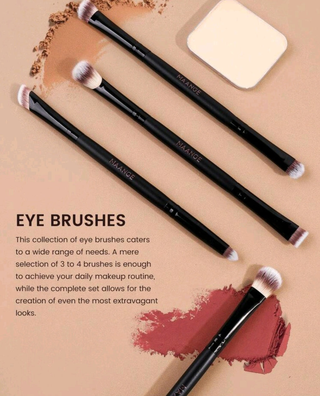 7 pieces, MAANGE dual-ended makeup brush set