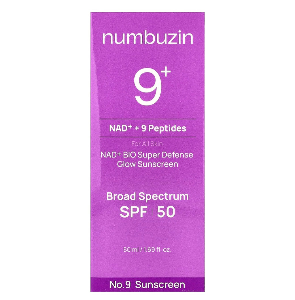Numbuzin No.9 NAD+ Bio Super Defense, PEPTIDES Glow Sunscreen, SPF50