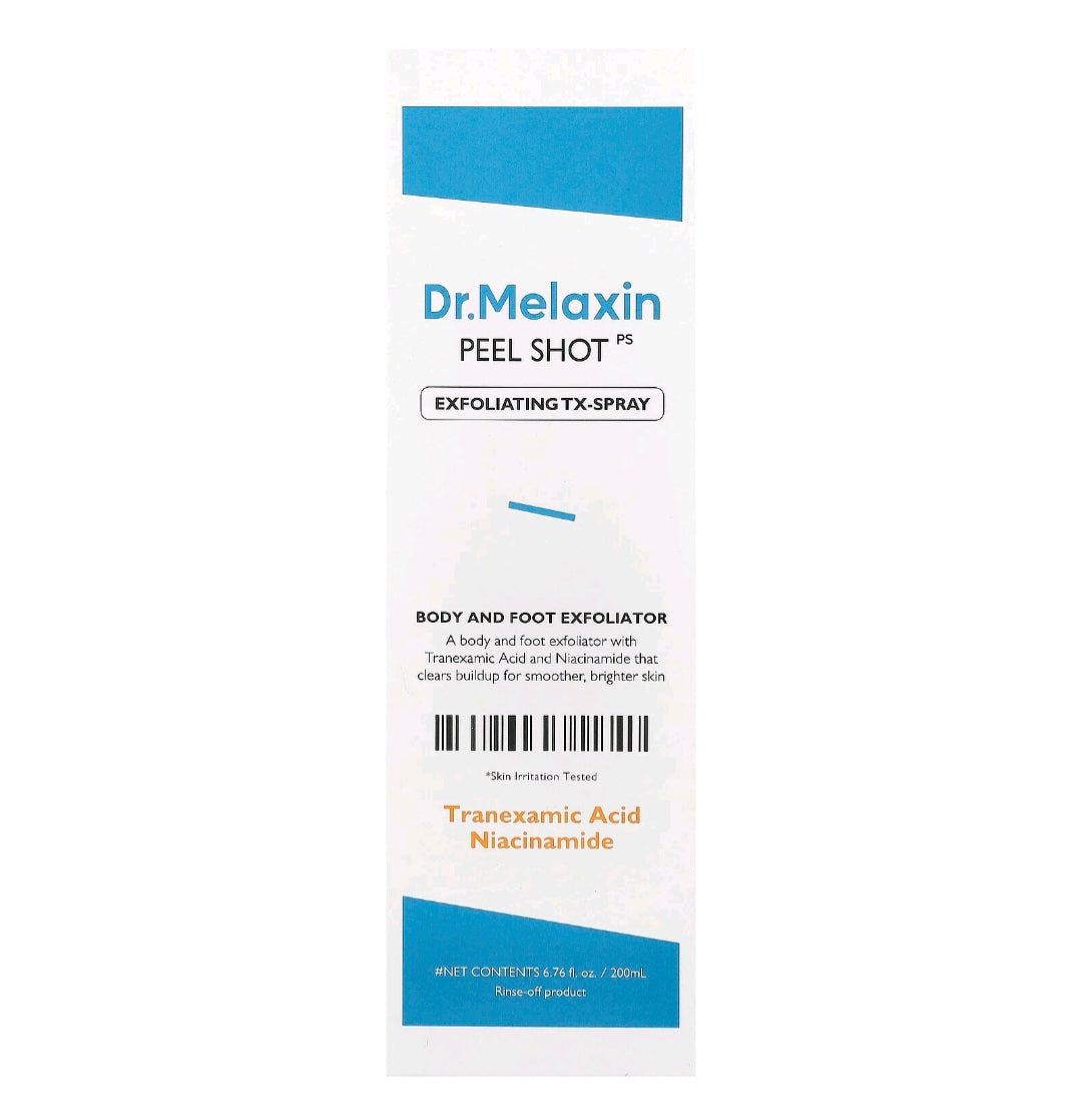 Dr. Melaxin Peel Shot, Exfoliating TX- Spray, Body and Foot Exfoliator, 6.76 fl oz ( 200ml)