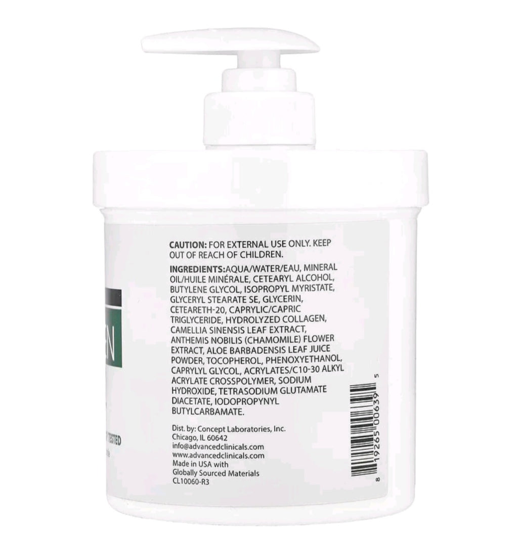 Advanced Clinicals Collagen, Skin Rescue Cream, 16 oz (454 g)