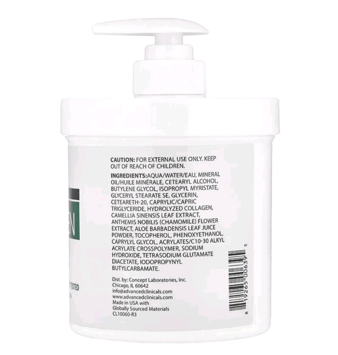 Advanced Clinicals Collagen, Skin Rescue Cream, 16 oz (454 g)