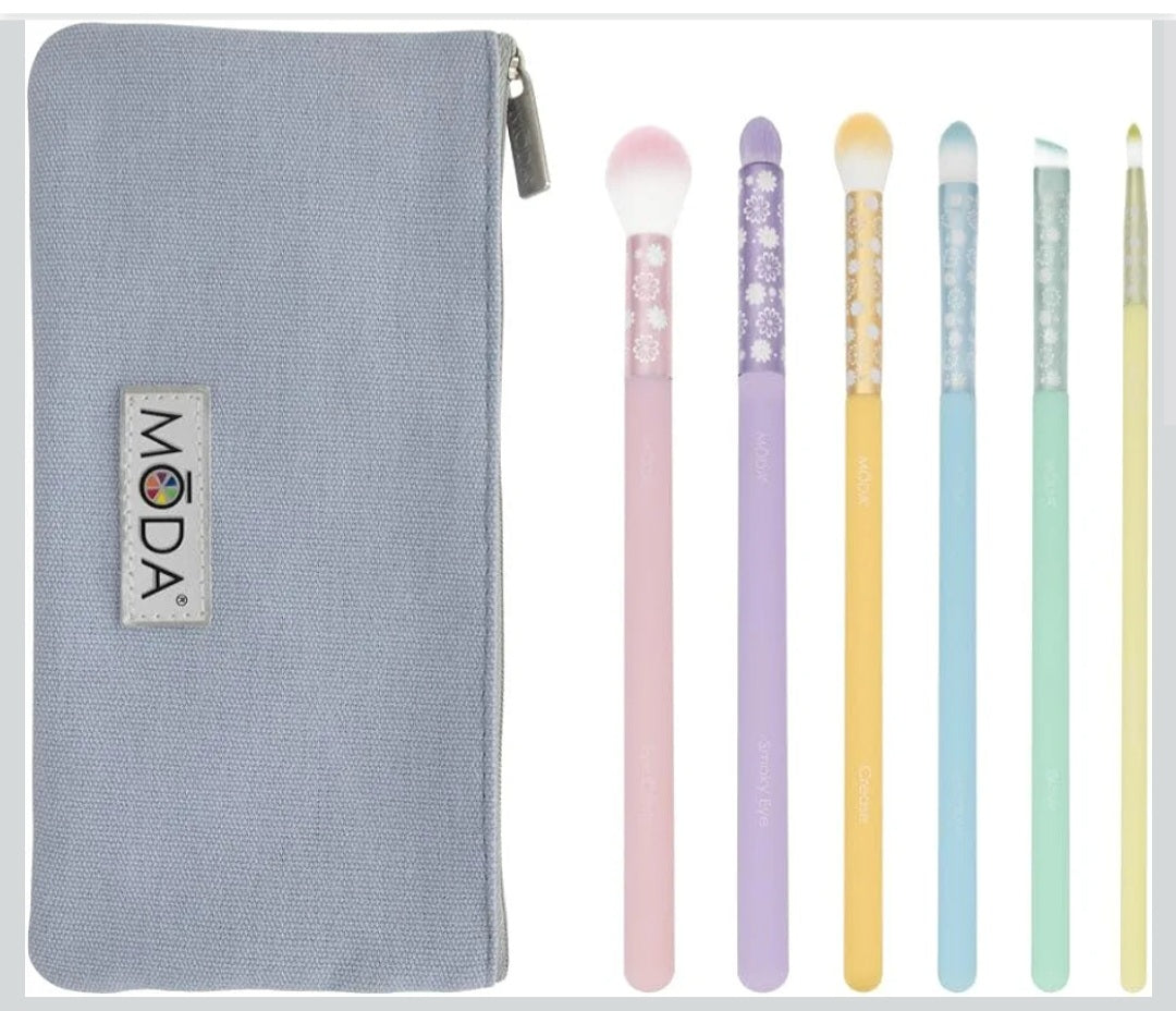 MODA Posh Pastel 7pc Delicate Eye Makeup Brush Kit