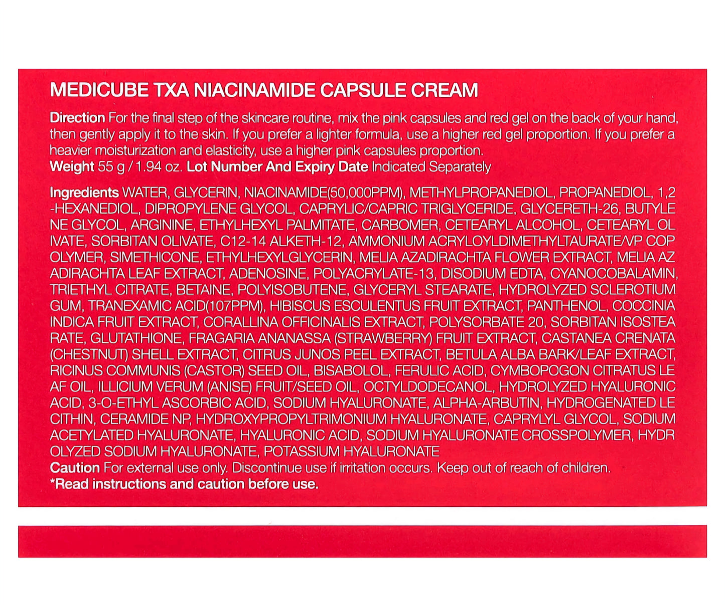 medicube - TXA Niacinamide Capsule Cream 1.94 oz ( 54g)