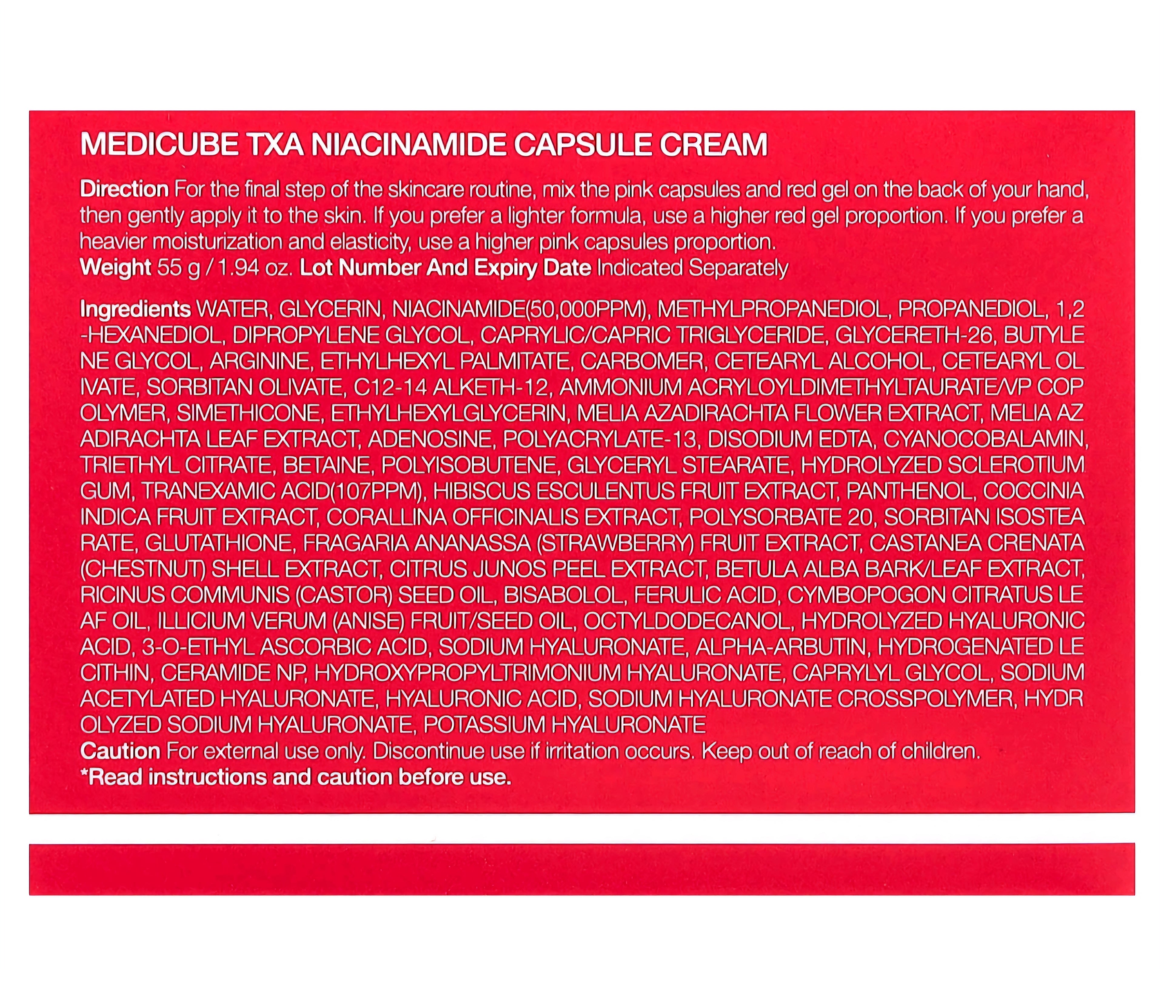 medicube - TXA Niacinamide Capsule Cream 1.94 oz ( 54g)