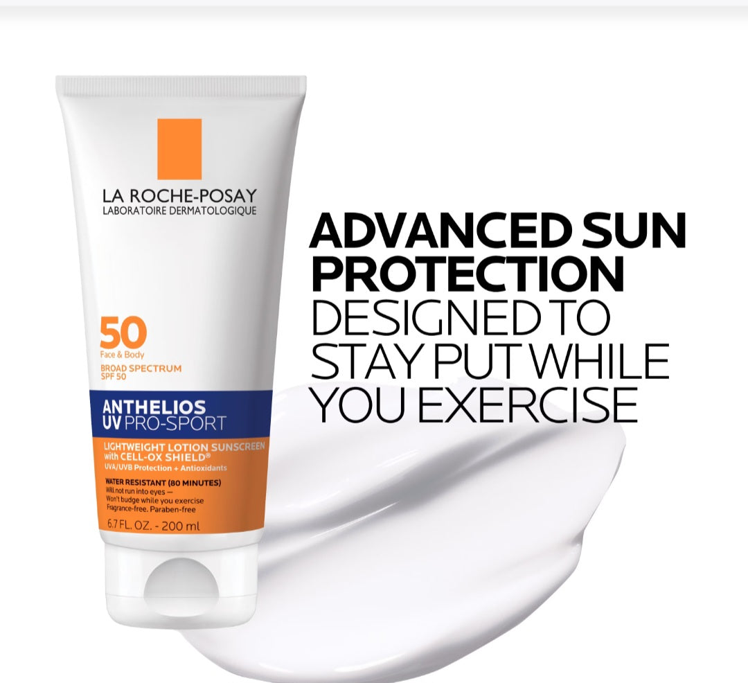 La Roche-Posay,  Anthelios UV Pro-Sport Sweat and Water Resistant Sunscreen Cream SPF 50