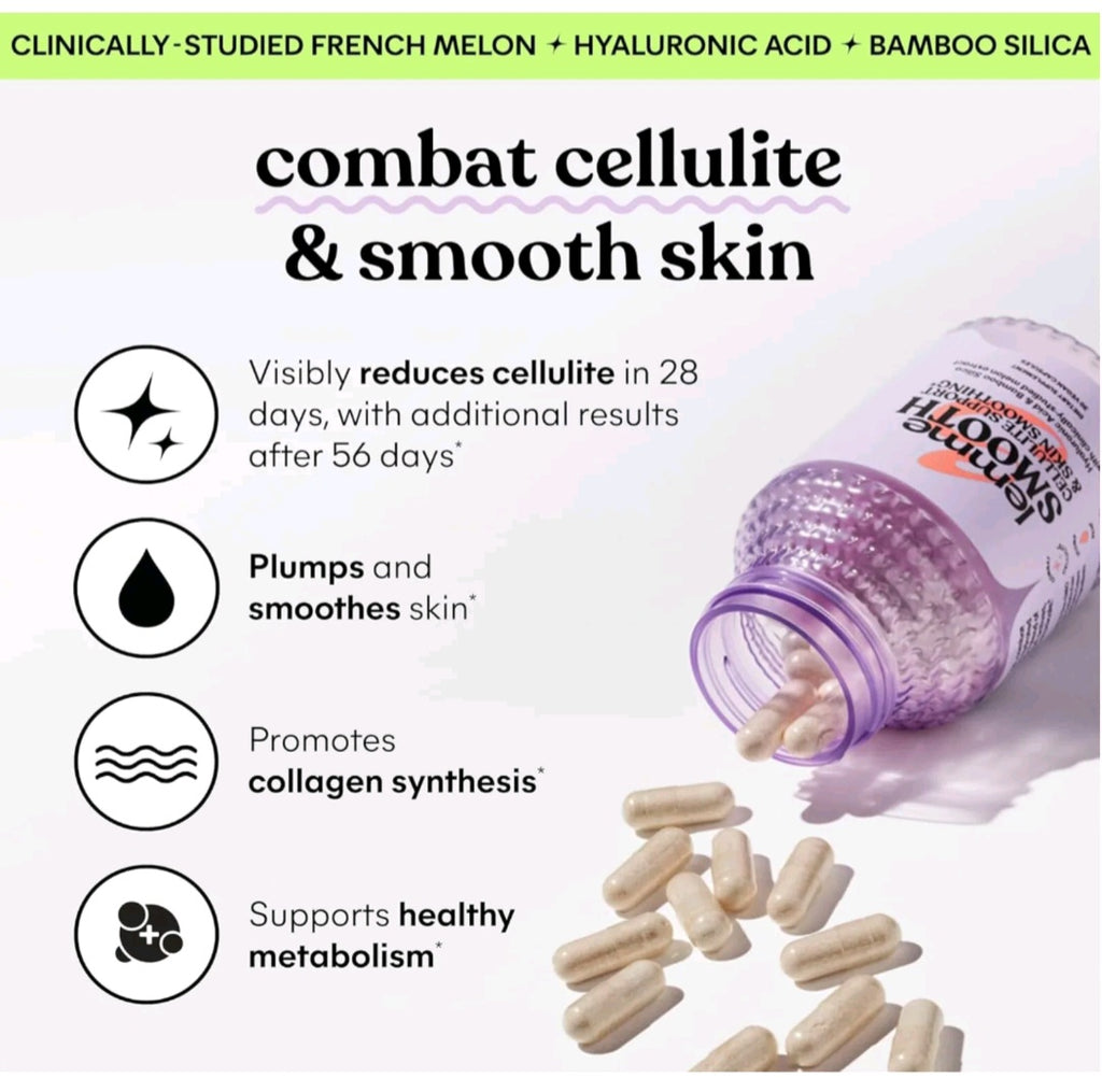LEMME SMOOTH Cellulite Support & Skin Smoothing Capsules, 30 vegan capsules