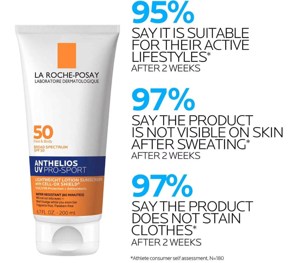 La Roche-Posay,  Anthelios UV Pro-Sport Sweat and Water Resistant Sunscreen Cream SPF 50