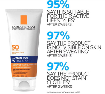 La Roche-Posay,  Anthelios UV Pro-Sport Sweat and Water Resistant Sunscreen Cream SPF 50
