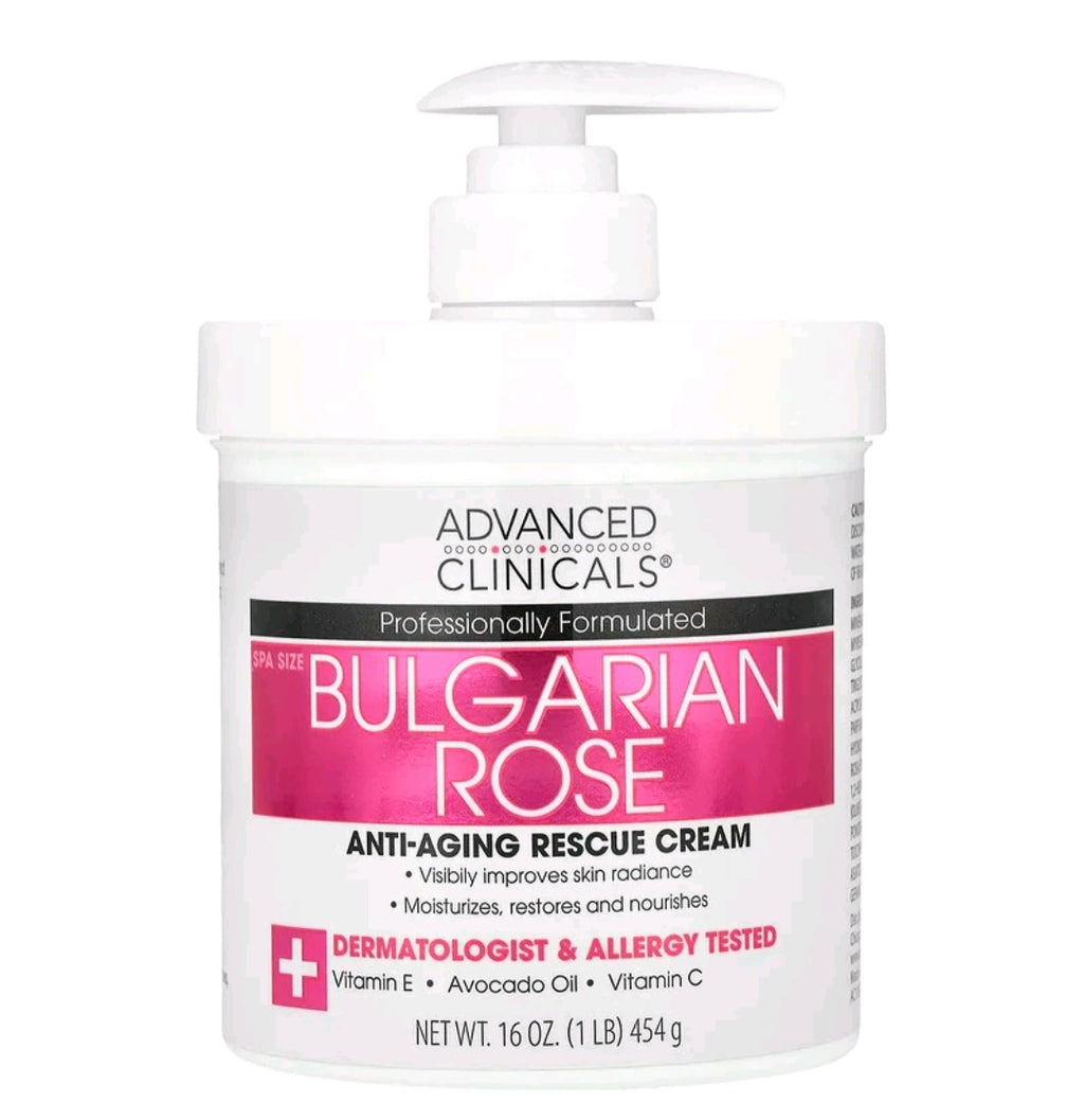 Advanced Clinical's Anti-Aging Rescue Cream, Bulgarian Rose, 16 oz (454 g)