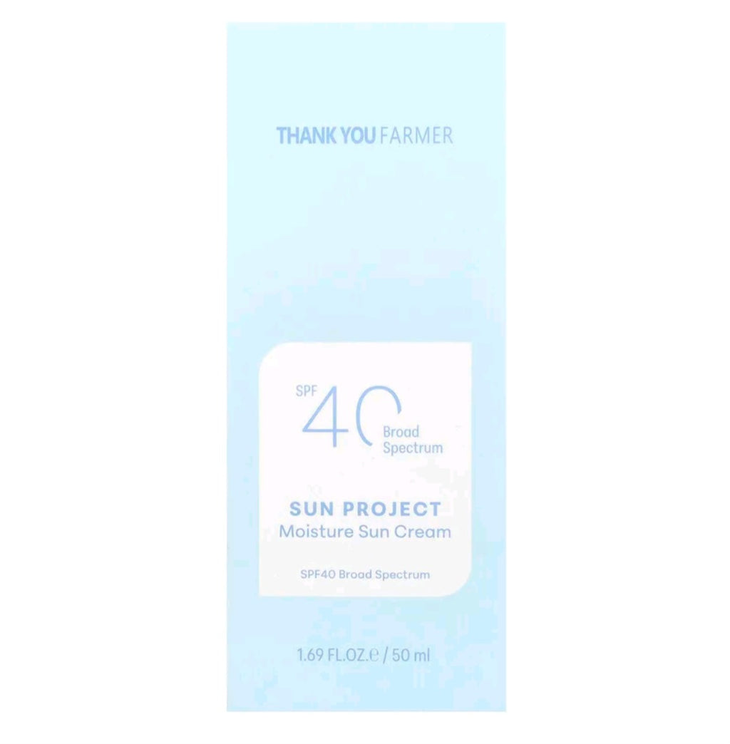 Thank You Farmer,  Sun Project, Moisture Sun Cream, SPF 40, 1.69 fl oz (50 ml)