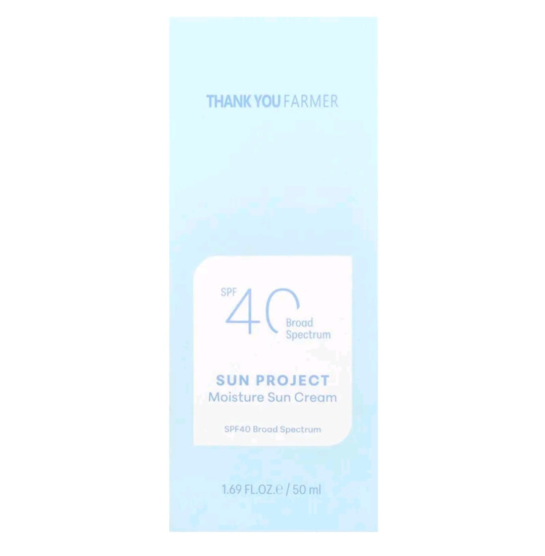 Thank You Farmer,  Sun Project, Moisture Sun Cream, SPF 40, 1.69 fl oz (50 ml)
