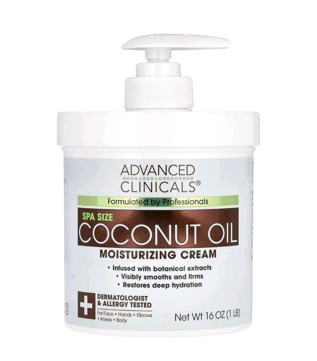 Advanced Clinical's Coconut Oil Moisturizing Cream, 16 oz