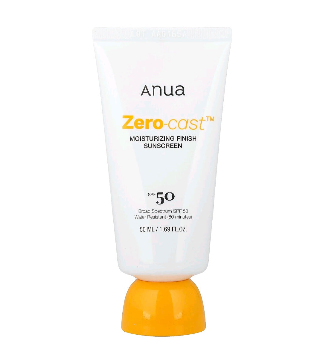 ANUA
Zero-Cast Moisturizing Finish Sunscreen - hydrates and protects 50ml