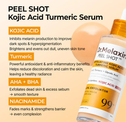 Dr.Melaxin Peel Shot Kojic Acid Turmeric Serum, all Skin Types, 80ml