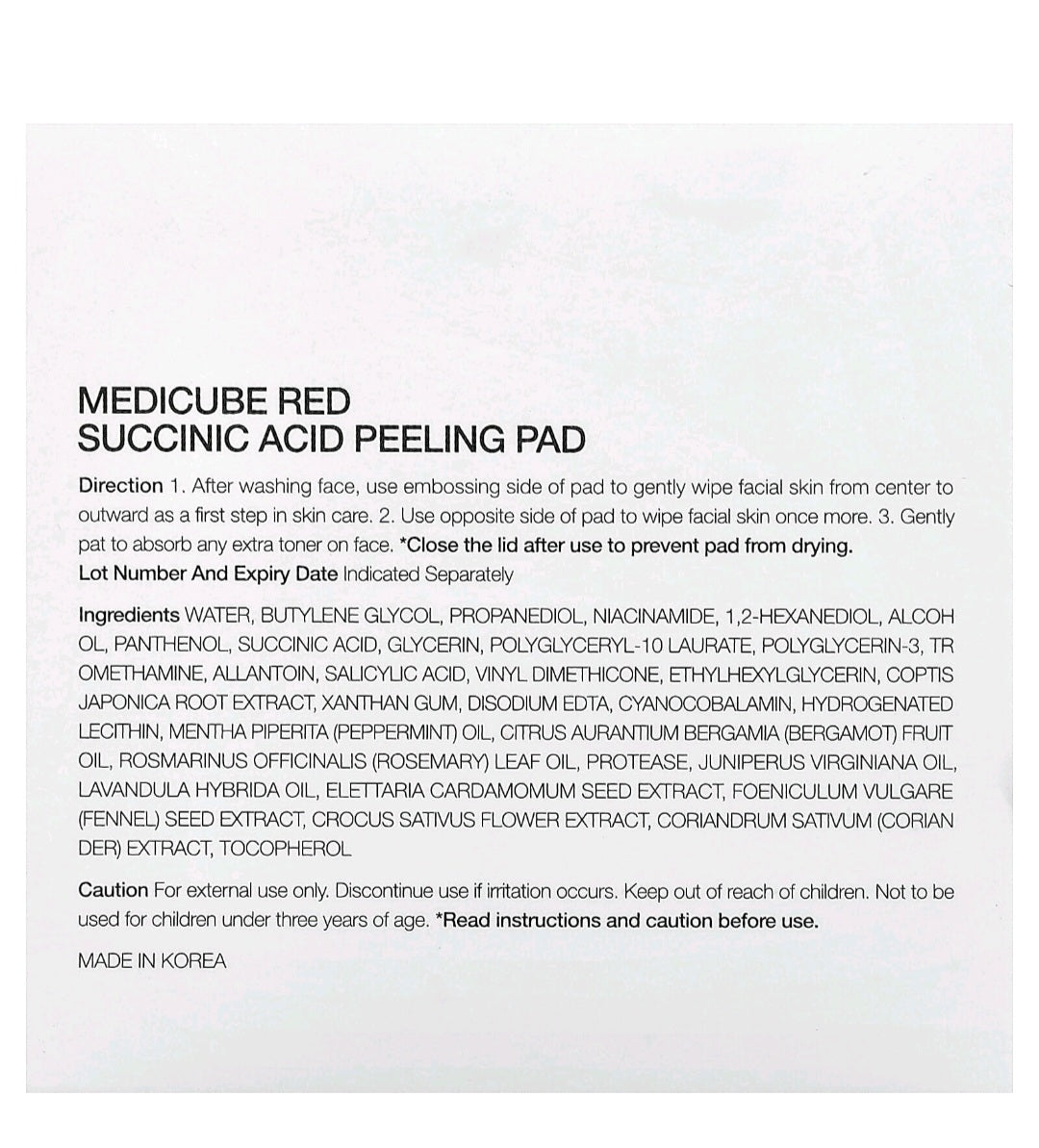 Medicube Red Succinic Acid Peeling Pad 70 pads