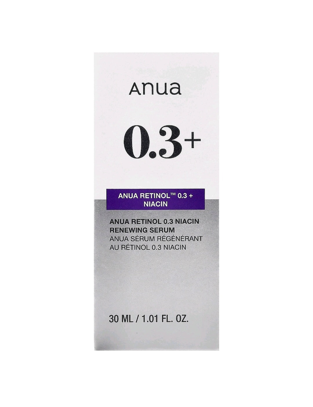 Anua
Retinol 0.3% + Niacin Renewing Serum 1. 01 fl oz (30ml)