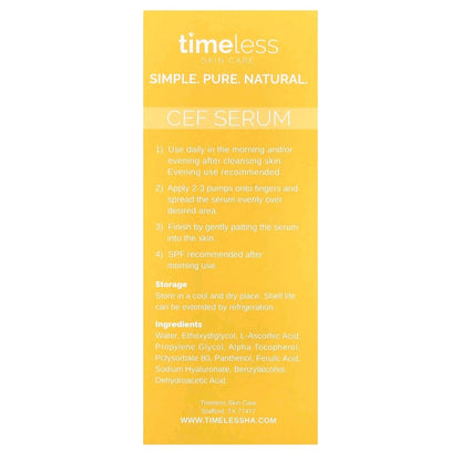 Timeless Skin Care
20% Vitamin C Serum + Vitamin E + Ferulic Acid