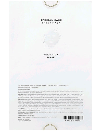 SKIN1004 Madagascar Centella, Tea-Trica Relaxing Mask, 1 sheet, 24ml