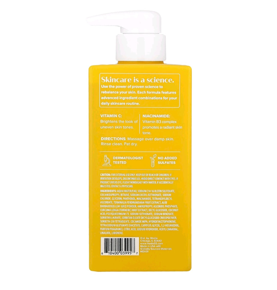 Medix 5.5 Vitamin C + Niacinamide, Body Wash, Radiant Glow 15 fl oz ( 444ml)