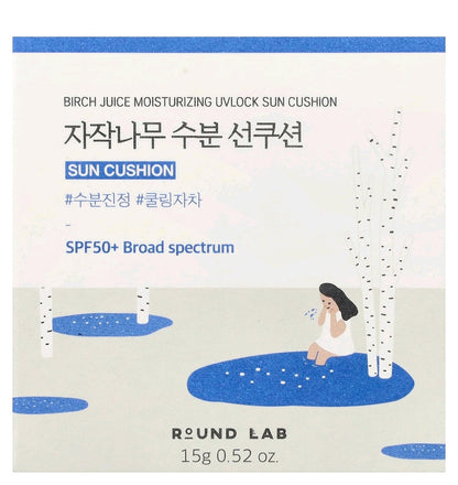ROUND LAB Birch Juice Moisturising Sun Cushion SPF50+ PA++++ 15g