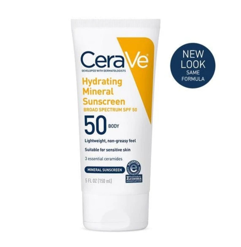 CeraVe - 100% Mineral Sunscreen SPF 50 - Body Sunscreen - 150ml
