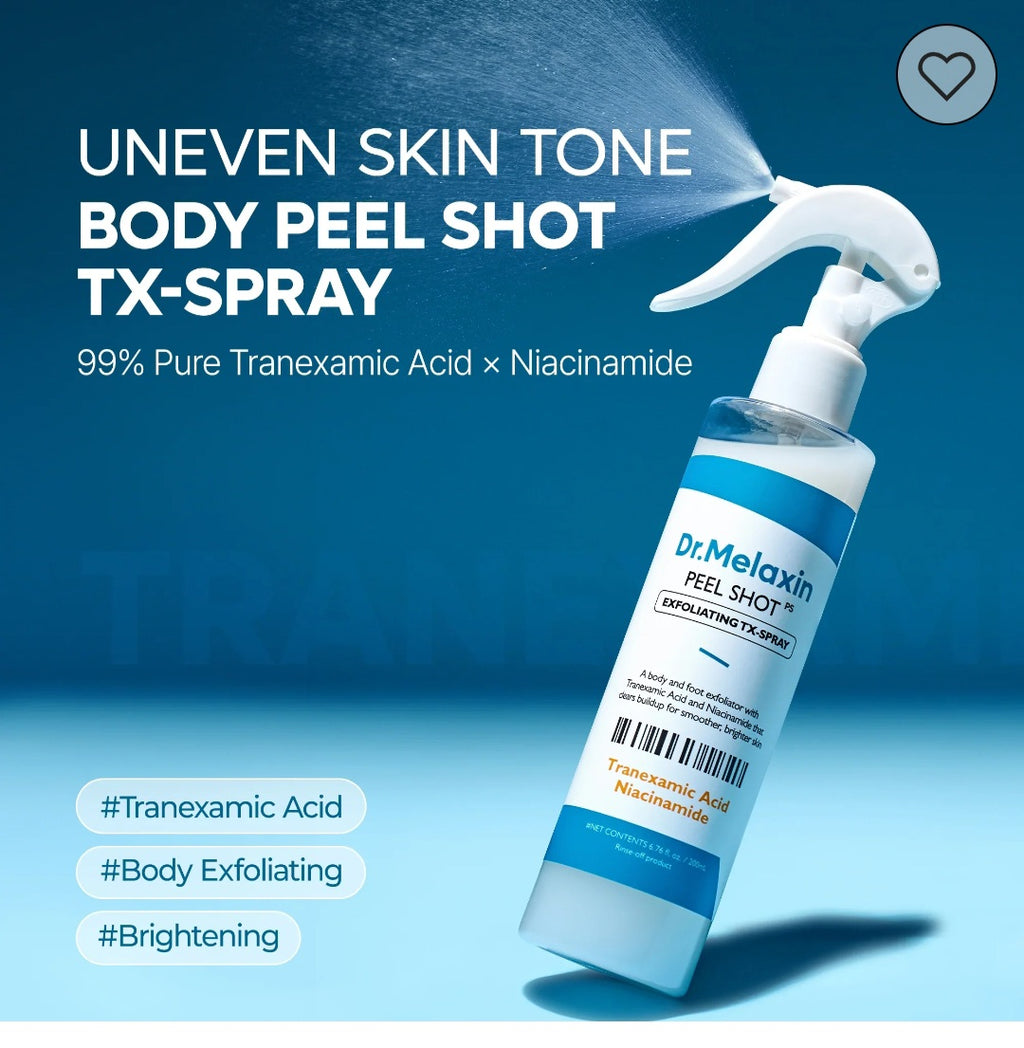 Dr. Melaxin Peel Shot, Exfoliating TX- Spray, Body and Foot Exfoliator, 6.76 fl oz ( 200ml)