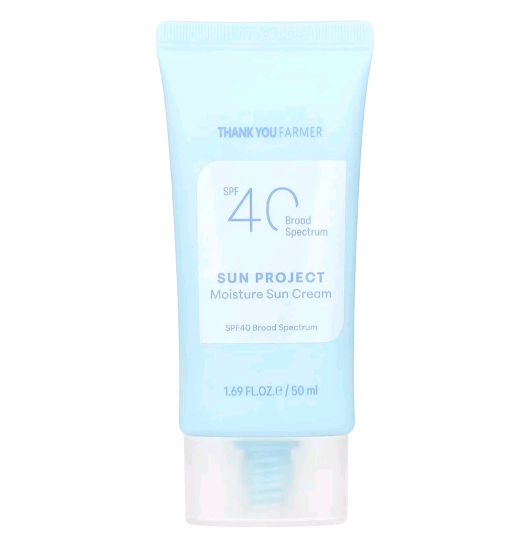 Thank You Farmer,  Sun Project, Moisture Sun Cream, SPF 40, 1.69 fl oz (50 ml)